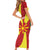 Personalized North Macedonia Short Sleeve Bodycon Dress Lion With National emblem