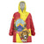 Personalized North Macedonia Wearable Blanket Hoodie Lion With National emblem