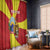 Personalized North Macedonia Window Curtain Lion With National emblem