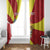 Personalized North Macedonia Window Curtain Lion With National emblem