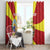 Personalized North Macedonia Window Curtain Lion With National emblem