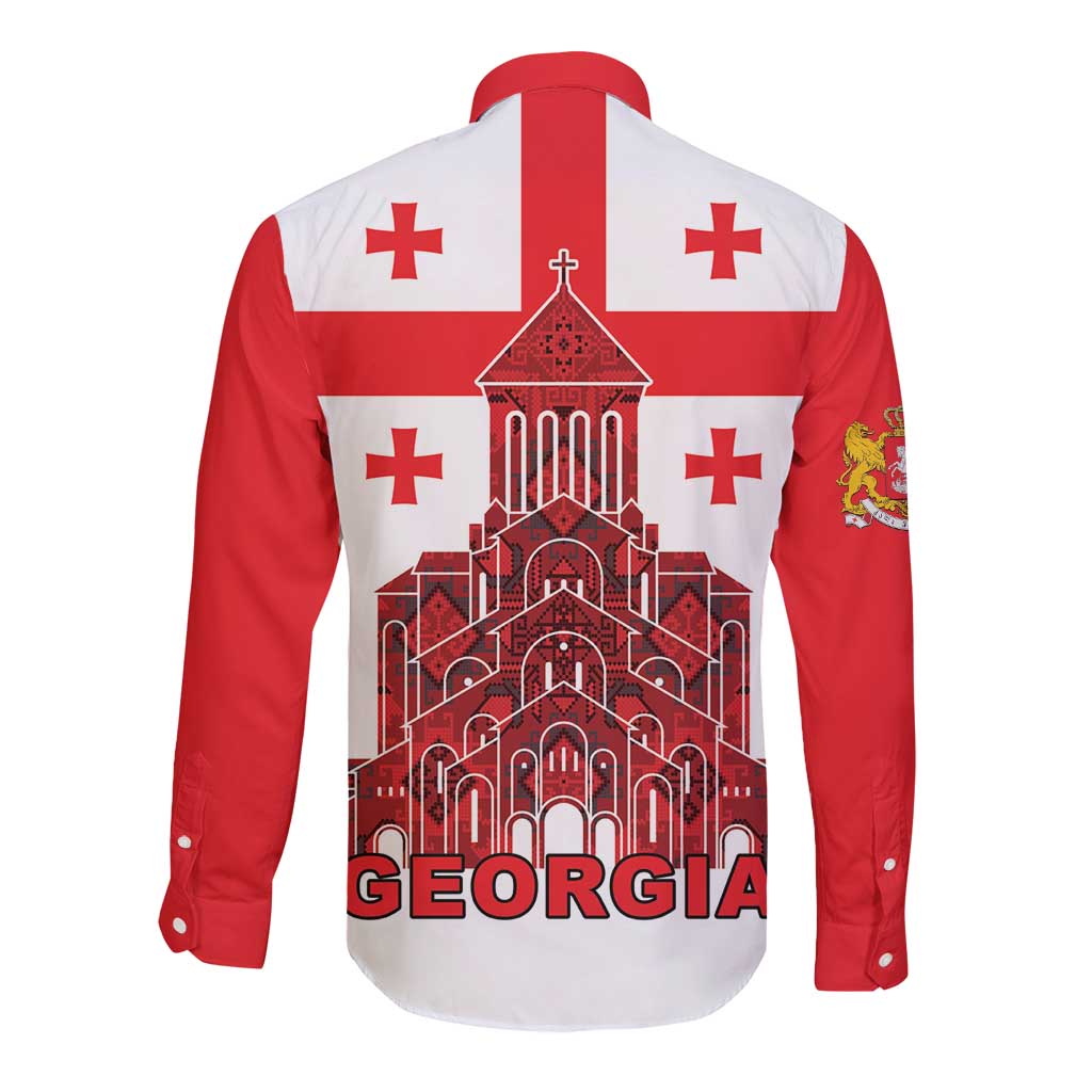 Georgia Independence Day Long Sleeve Button Shirt Sameba Dzala Ertobashia