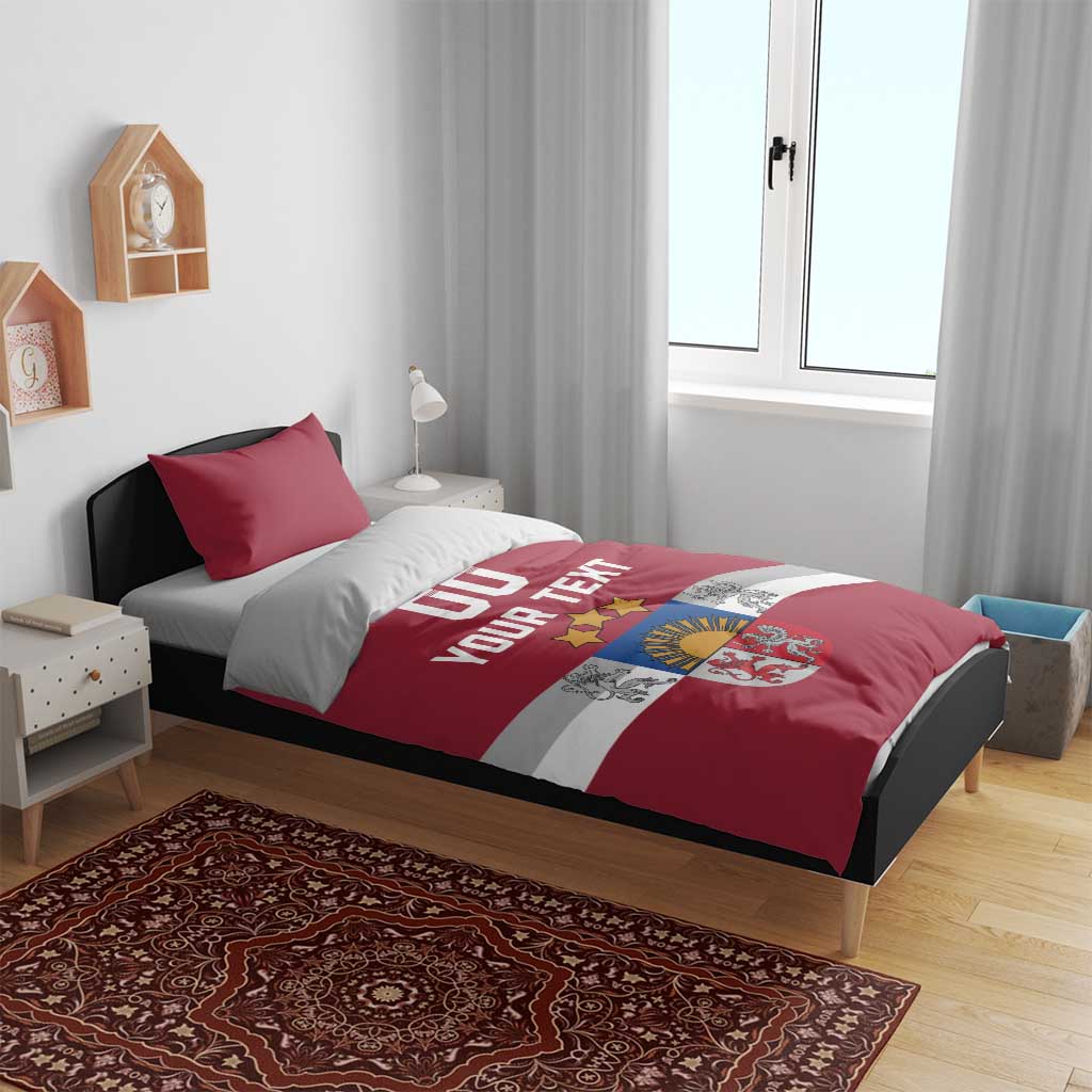 Custom Latvia Hockey Bedding Set Latvijas Go Champions