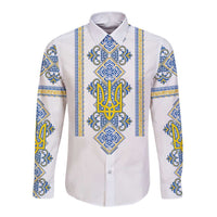 Vyshyvanka Day Long Sleeve Button Shirt Ukrainian Folk Traditions Pattern White Version