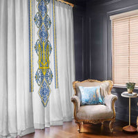 Vyshyvanka Day Window Curtain Ukrainian Folk Traditions Pattern White Version