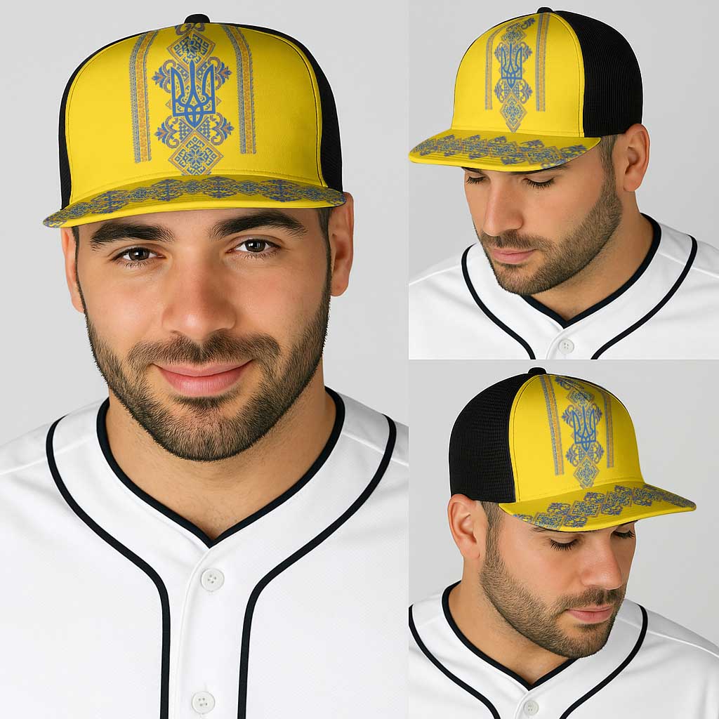 Vyshyvanka Day Baseball Net Cap Ukrainian Folk Traditions Pattern Yellow Version