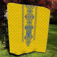 Vyshyvanka Day Quilt Ukrainian Folk Traditions Pattern Yellow Version