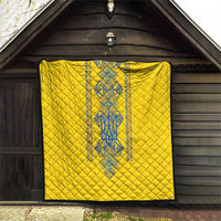 Vyshyvanka Day Quilt Ukrainian Folk Traditions Pattern Yellow Version