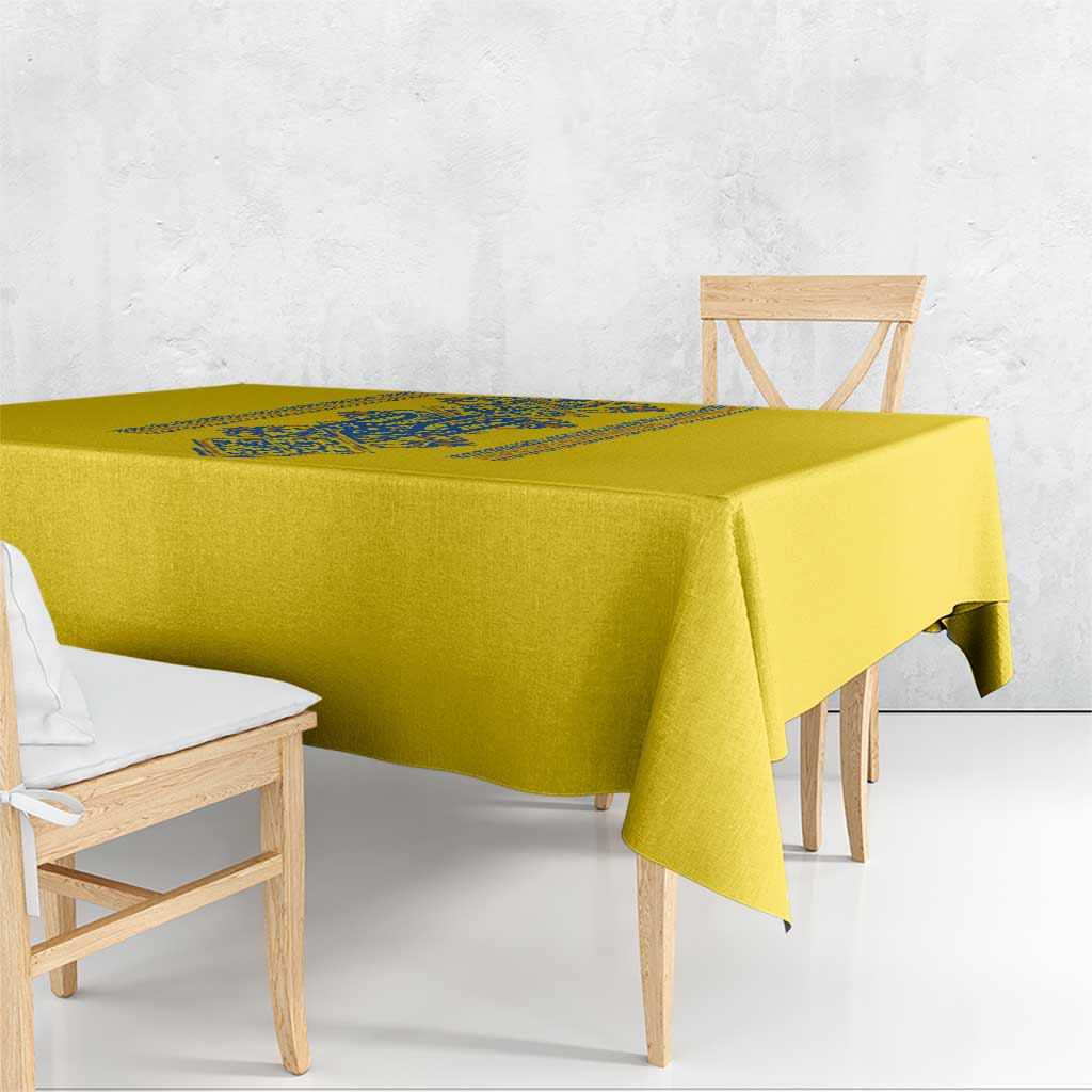 Vyshyvanka Day Tablecloth Ukrainian Folk Traditions Pattern Yellow Version