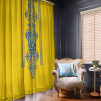 Vyshyvanka Day Window Curtain Ukrainian Folk Traditions Pattern Yellow Version