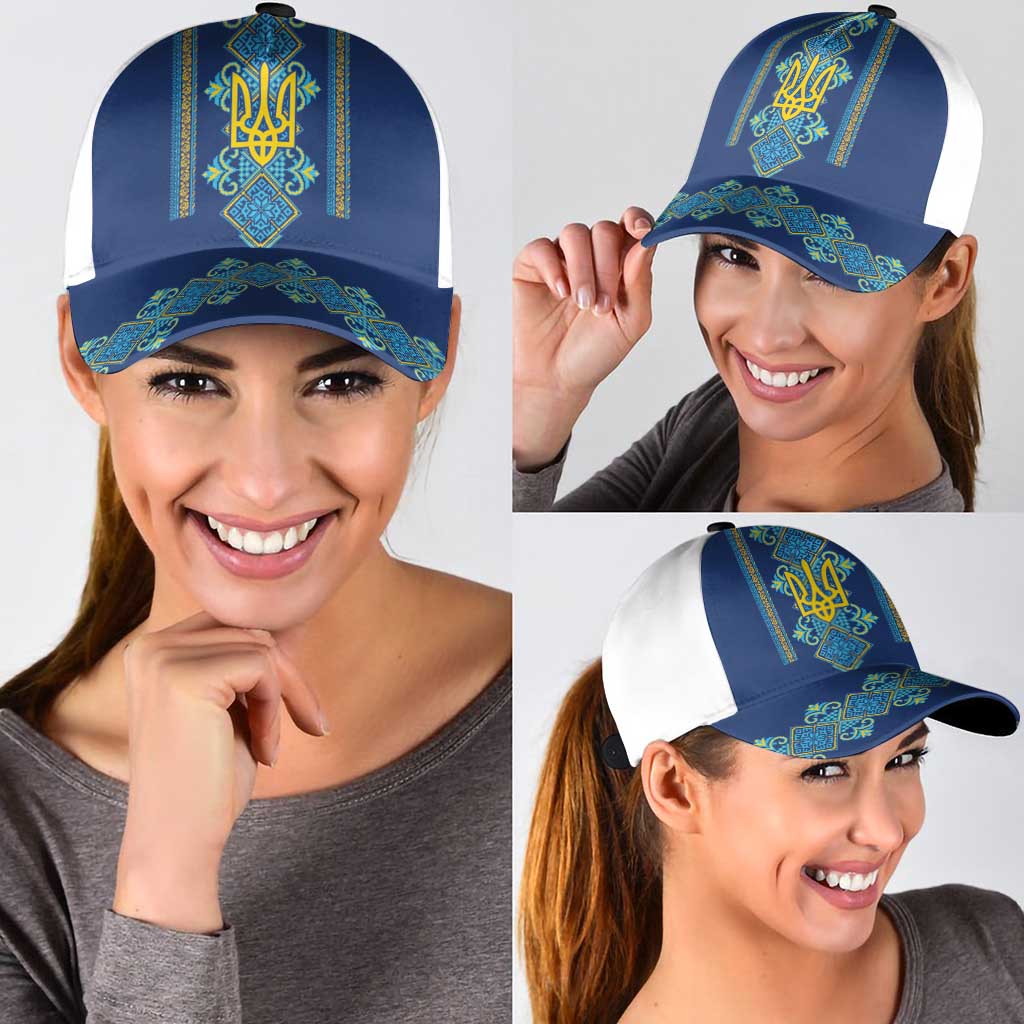 Vyshyvanka Day Classic Cap Ukrainian Folk Traditions Pattern Blue Version
