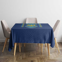 Vyshyvanka Day Tablecloth Ukrainian Folk Traditions Pattern Blue Version
