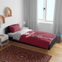 Custom Latvia Football Bedding Set Latvijas Go Champion Folk Pattern