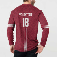 Custom Latvia Football Button Sweatshirt Latvijas Go Champion Folk Pattern
