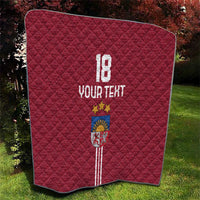 Custom Latvia Football Quilt Latvijas Go Champion Folk Pattern