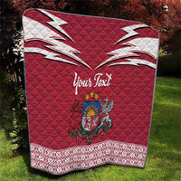 Personalized Latvia Quilt Latvijas Republika Folk Pattern