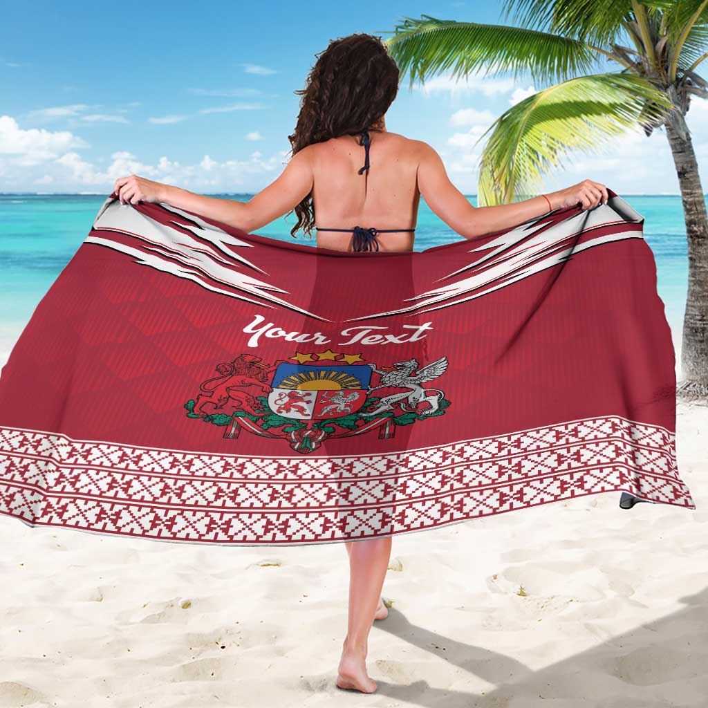 Personalized Latvia Sarong Latvijas Republika Folk Pattern