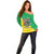 Brazil Coat Of Arms Off Shoulder Sweater With Flag Style - Wonder Print Shop