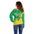 Brazil Coat Of Arms Off Shoulder Sweater With Flag Style - Wonder Print Shop