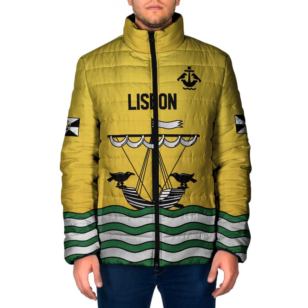 Personalized Lisbon Portugal Padded Jacket Flag Style - Wonder Print Shop