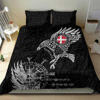 Denmark Viking Ravens Bedding Set Vegvisir Runes Pattern - Wonder Print Shop