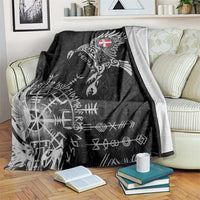 Denmark Viking Ravens Blanket Vegvisir Runes Pattern - Wonder Print Shop