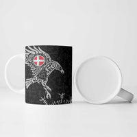 Denmark Viking Ravens Ceramic Mug Vegvisir Runes Pattern - Wonder Print Shop
