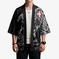 Denmark Viking Ravens Kimono Vegvisir Runes Pattern - Wonder Print Shop