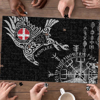Denmark Viking Ravens Puzzle Vegvisir Runes Pattern - Wonder Print Shop