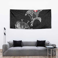 Denmark Viking Ravens Tapestry Vegvisir Runes Pattern - Wonder Print Shop