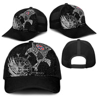 Norway Viking Ravens Baseball Net Cap Vegvisir Runes Pattern - Wonder Print Shop