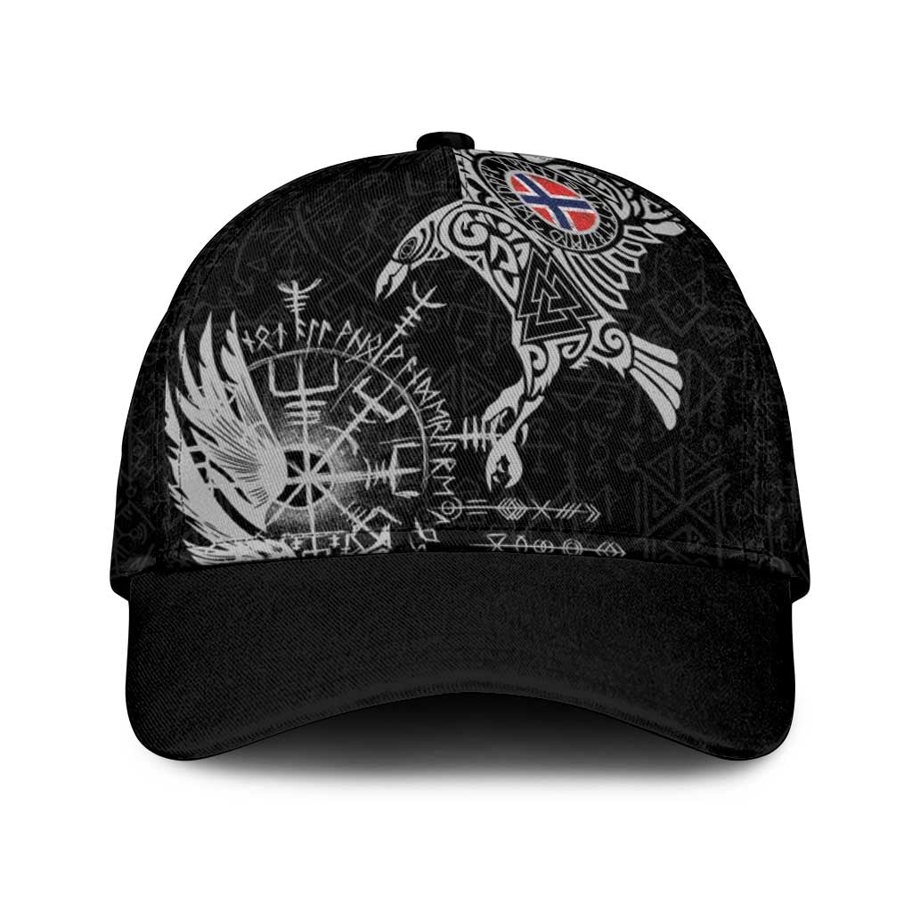 Norway Viking Ravens Classic Cap Vegvisir Runes Pattern - Wonder Print Shop