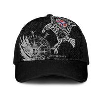 Norway Viking Ravens Mesh Trucker Cap Vegvisir Runes Pattern - Wonder Print Shop
