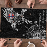 Norway Viking Ravens Puzzle Vegvisir Runes Pattern - Wonder Print Shop