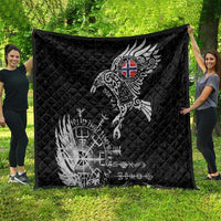 Norway Viking Ravens Quilt Vegvisir Runes Pattern - Wonder Print Shop