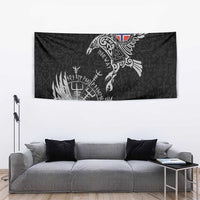 Norway Viking Ravens Tapestry Vegvisir Runes Pattern - Wonder Print Shop