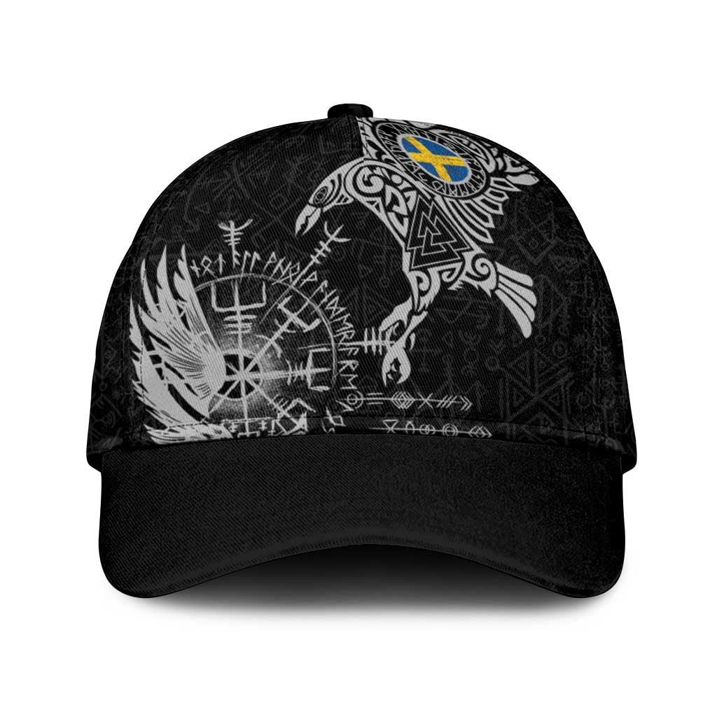 Sweden Viking Ravens Classic Cap Vegvisir Runes Pattern - Wonder Print Shop