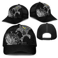 Sweden Viking Ravens Mesh Trucker Cap Vegvisir Runes Pattern - Wonder Print Shop
