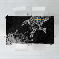 Sweden Viking Ravens Tablecloth Vegvisir Runes Pattern - Wonder Print Shop