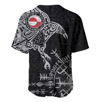 Greenland Viking Ravens Baseball Jersey Vegvisir Runes Pattern - Wonder Print Shop