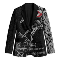 Greenland Viking Ravens Blazer Vegvisir Runes Pattern - Wonder Print Shop
