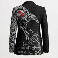 Greenland Viking Ravens Blazer Vegvisir Runes Pattern - Wonder Print Shop