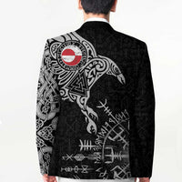 Greenland Viking Ravens Blazer Vegvisir Runes Pattern - Wonder Print Shop