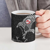 Greenland Viking Ravens Ceramic Mug Vegvisir Runes Pattern - Wonder Print Shop