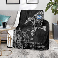 Scotland Viking Ravens Blanket Vegvisir Runes Pattern - Wonder Print Shop