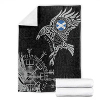 Scotland Viking Ravens Blanket Vegvisir Runes Pattern - Wonder Print Shop