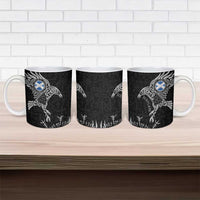 Scotland Viking Ravens Ceramic Mug Vegvisir Runes Pattern - Wonder Print Shop