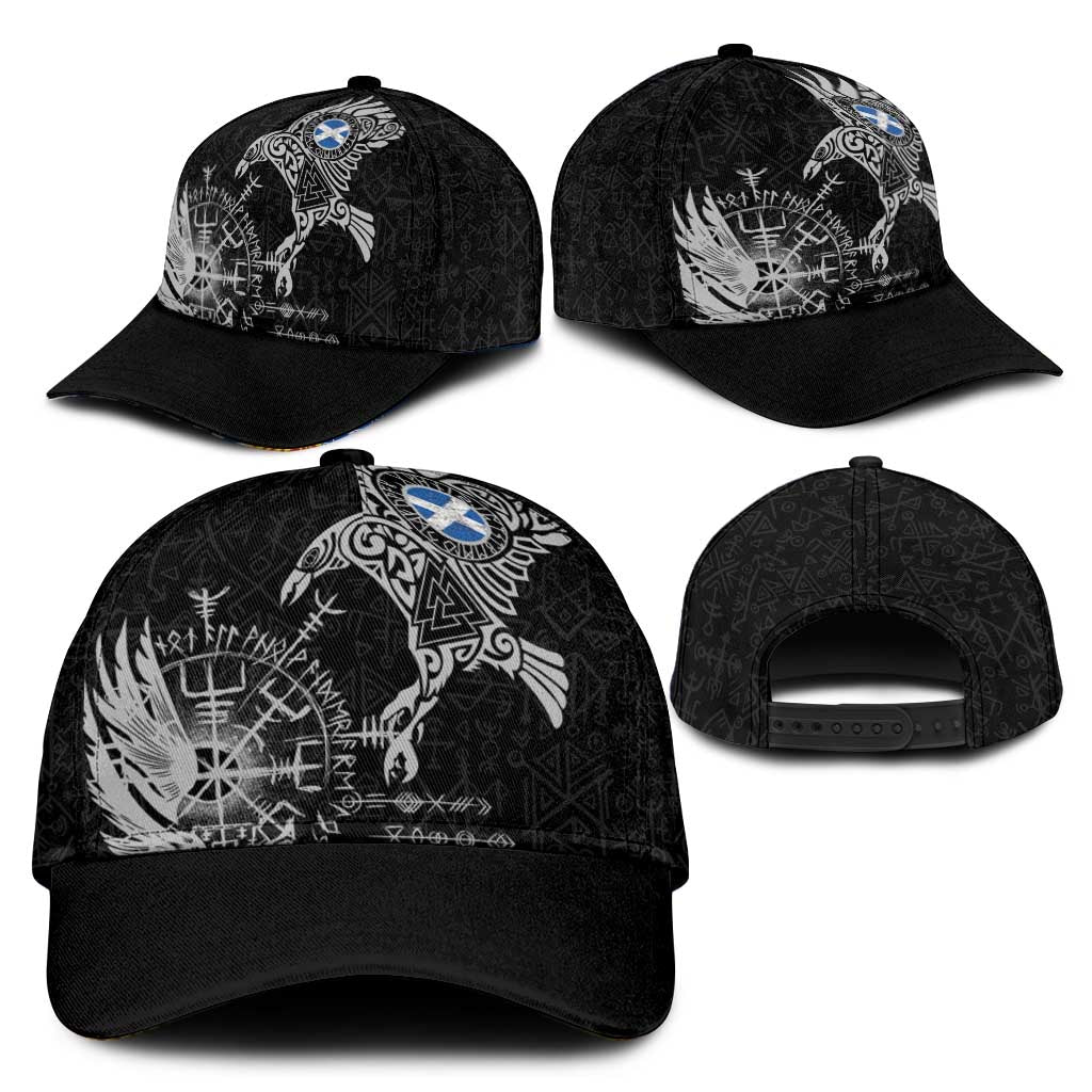 Scotland Viking Ravens Classic Cap Vegvisir Runes Pattern - Wonder Print Shop