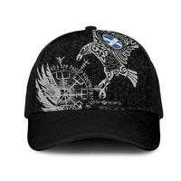 Scotland Viking Ravens Mesh Trucker Cap Vegvisir Runes Pattern - Wonder Print Shop