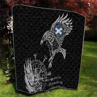 Scotland Viking Ravens Quilt Vegvisir Runes Pattern - Wonder Print Shop